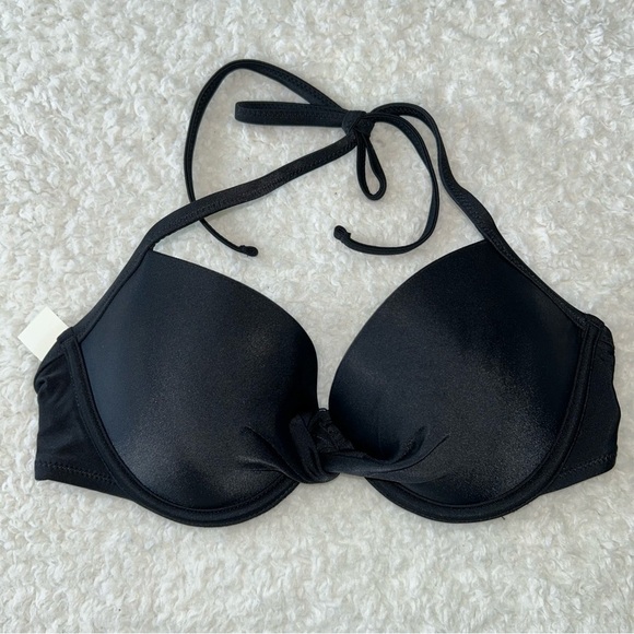 Aerie Push Up Underwire Black Bikini Top 32D NWT - Picture 1 of 4